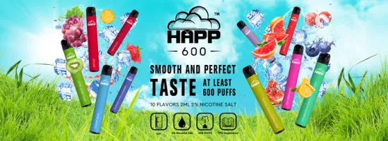 Vapride Online Shopping Happ 600 Puffs Penna Vape usa e getta per sigaretta elettronica all'ingrosso Polonia
